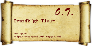 Országh Timur névjegykártya
